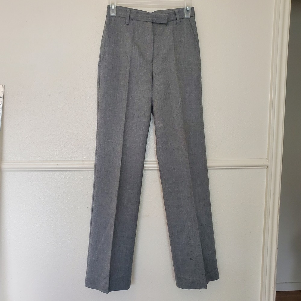 Sisley Gray Pure New Wool Trousers Made in Italy Straight Leg Dress Pants 38